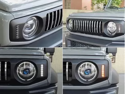 Suzuki Jimny Replacement Grille With Chrome Stripes & Side LED For in Kenya (2019-2026)