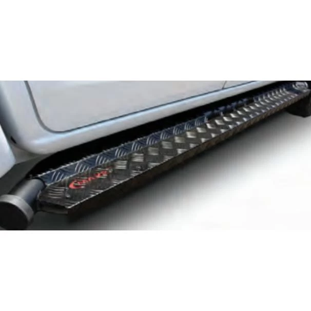 Ford Ranger Side Steps with Black Coated Aluminum Tread Plate (2012–2019) 