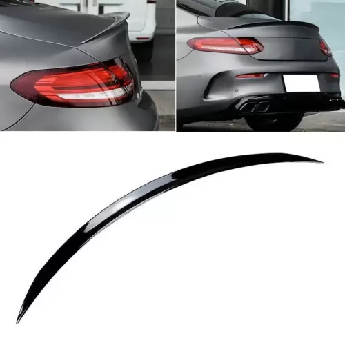 Mercedes-Benz C-Class Coupe Gloss Black Plastic Boot Spoiler (2015–2020)