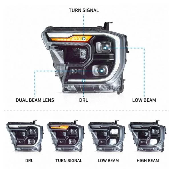 Ford Ranger OEM Wildtrak Style DRL LED Dual Projector Upgrade Headlights 