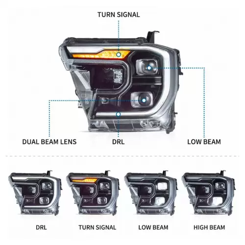 Ford Ranger OEM Wildtrak Style DRL LED Dual Projector Upgrade Headlights 