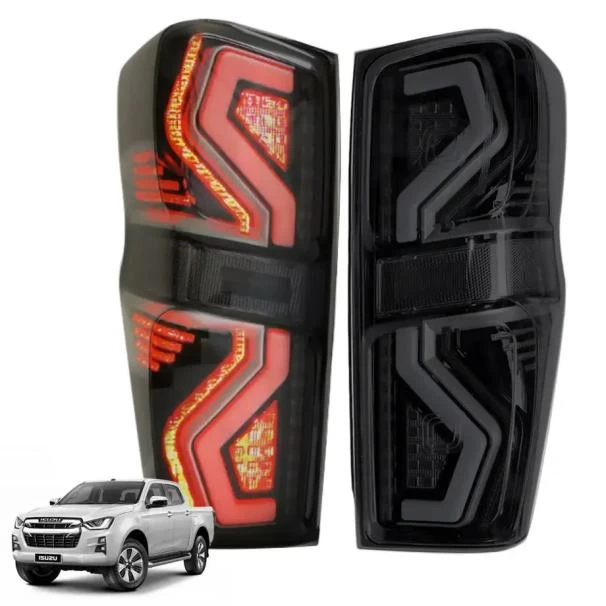 Isuzu D-Max Smoked Black 3D Bar Style LED Taillights For Sale in Kenya (2021–2026)