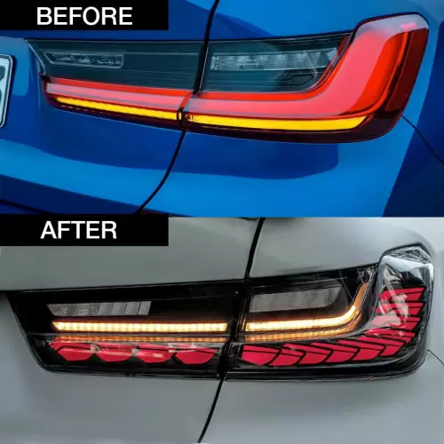 BMW G20 3-Series CS Style OLED Sequential Smoked Black Taillights