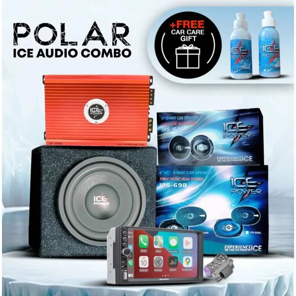 Ice Power Polar Audio Combo +FREE Car Care Kit For Sale in Kenya 